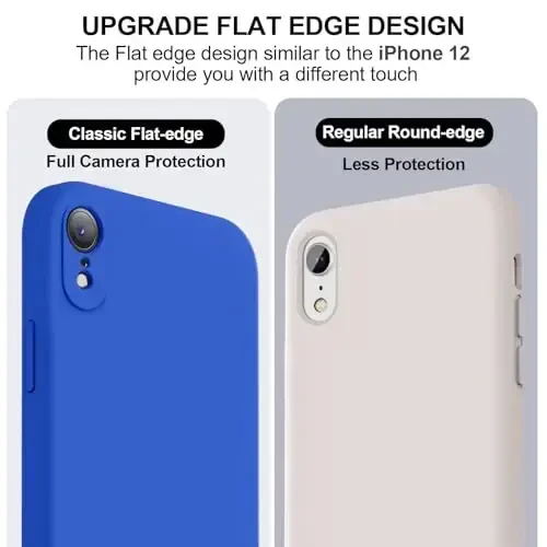 Vooii Compatible with iPhone XR Case, Upgraded Liquid Silicone with [Flat Edges] [Camera Protection] [Soft Anti-Scratch Microfiber Lining] Phone Case for iPhone 10 XR 6.1 inch - Klein Blue - 3