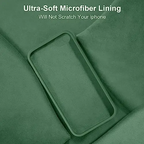 Vooii for iPhone SE Case 2022/3rd/2020,iPhone 8/7 Case, Upgraded Liquid Silicone with [Flat Edges] [Camera Protection] [Soft Anti-Scratch Microfiber Lining] Phone Case for iPhone SE - Green - 6