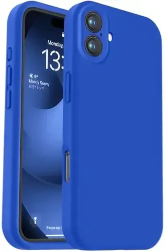 Vooii Compatible with iPhone 16 Case, Liquid Silicone Upgrade [Camera Protection] [Soft Anti-Scratch Microfiber Lining] Shockproof Phone Case for iPhone 16 6.1 inch - Klein Blue 