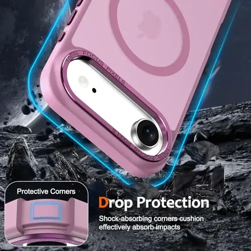 iPhone uchun Anuck Air Case, MagSafe bilan mos magnitli telefon g‘ilofi, yumshoq TPU bamperli, qattiq shaffof mat orqa panelli, ingichka, zarbaga chidamli himoya g‘ilofi, 17 Air, erkaklar, ayollar va qizlar uchun - Uzum binafsha rangi. - 4