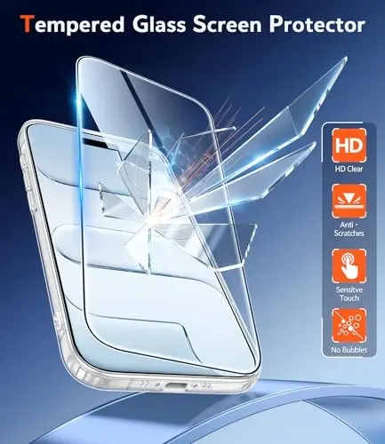 iPhone uchun FNTCASE Air shaffof g‘ilofi: Harbiy darajadagi tushishdan himoya, sarg‘ayishga qarshi mobil telefon muqovasi - Mustahkam, zarbga chidamli, himoya qiluvchi bamperli shaffof telefon g‘ilofi - 4