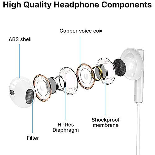 iPhone uchun quloqchinlar, iPhone 13 14 12 Pro Max uchun simli Lightning quloqchinlar MFi sertifikatlangan Lightning quloqchinlar mikrofoni va ovoz balandligi boshqaruvi bilan 11 XR SE uchun - 4