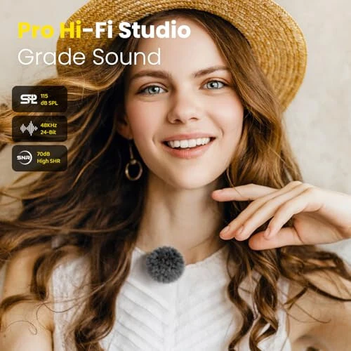 iPhone va Androidlar uchun simsiz Lavalier mikrofoni, 2in1 magnit va qisqichli lapel, Banxye engil 1 marta bosish shovqinni bekor qilish, studiya darajadagi ovoz, video yozib olish, translyatsiya qilish, YouTube va TikTok uchun lapel mikrofoni - 4