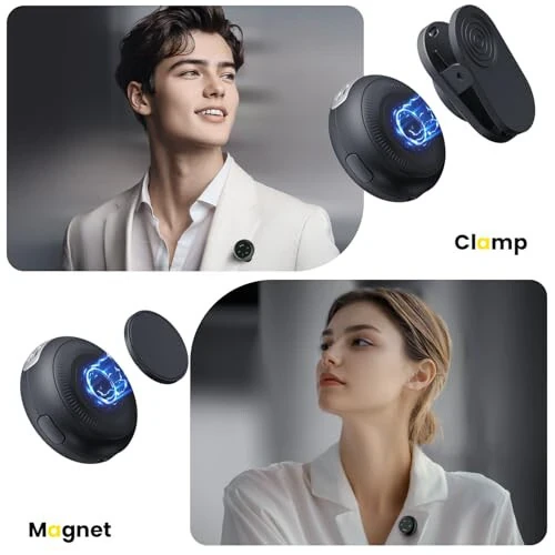 iPhone va Androidlar uchun simsiz Lavalier mikrofoni, 2in1 magnit va qisqichli lapel, Banxye engil 1 marta bosish shovqinni bekor qilish, studiya darajadagi ovoz, video yozib olish, translyatsiya qilish, YouTube va TikTok uchun lapel mikrofoni - 6