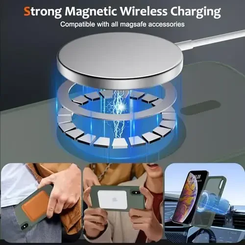 iPhone X g'ilofi uchun Anuck, iPhone Xs g'ilofi uchun MagSafe bilan mos keluvchi magnit telefon g'ilofi, yumshoq TPU bamperi qattiq yarim shaffof mat orqa nozik zarbga chidamli himoya qopqog'i erkaklar ayollar qizlar uchun - to'q yashil - 7