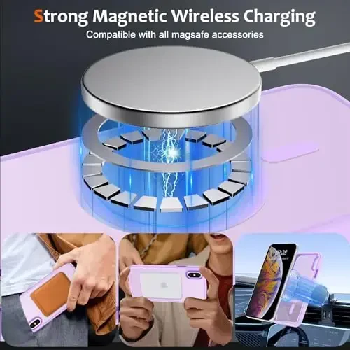 iPhone X uchun Anuck g'ilofi, iPhone Xs g'ilofi MagSafe bilan mos keladigan magnit telefon g'ilofi, yumshoq TPU bamperli qattiq shaffof mat orqa nozik zarbga chidamli himoya qopqog'i erkaklar ayollar qizlar uchun - Ochiq binafsha - 2