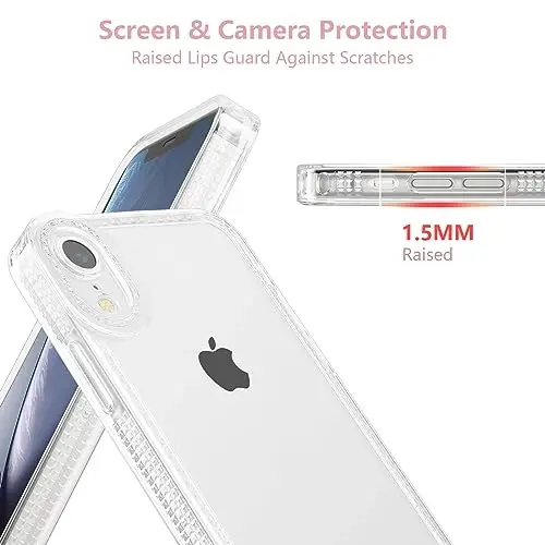 ZTOFERA Designed for iPhone XR 6.1 inch,Cute Clear Case for Women Girls,Sparkly Glitter Bling Flexible Soft TPU Silicone Bumper Protective Cover for iPhone XR,Clear - 2