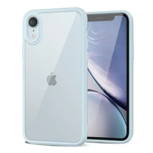 iPhone XR için LoeoeL Kılıfı Şeffaf, Saydam Hibrit XR Telefon Kılıfı [Sert Plastik ve Yumuşak Silikon Tampon] Akrilik Sararmayan İnce Koruyucu Kadınlar için Kılıf, Açık Mavi 