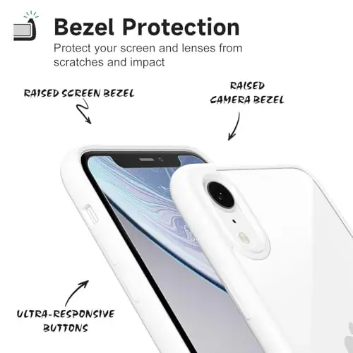 iPhone XR için LoeoeL Kılıfı Şeffaf, Saydam Hibrit XR Telefon Kılıfı [Sert Plastik ve Yumuşak Silikon Tampon] Akrilik Sararmayan İnce Koruyucu Kadınlar için Kılıf, Beyaz - 4