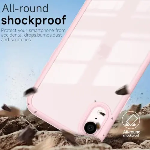 iPhone XR için LoeoeL Kılıfı Şeffaf, Saydam Hibrit XR Telefon Kılıfı [Sert Plastik ve Yumuşak Silikon Tampon] Akrilik Sararmayan İnce Koruyucu Kapak Kadınlar için, Açık Pembe - 6