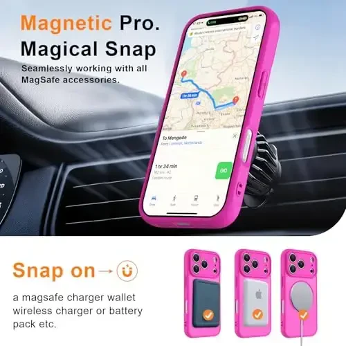 MOCCA Magnetic for iPhone 17 Pro Max Case, (Compatible with Magsafe) (16FT Military Grade Protection) Full Camera Protection Anti-Fingerprint Slim Translucent Matte Phone Cover 6.9