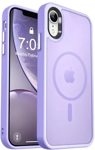 MOCCA Strong Magnetic for iPhone XR Phone Case, [Compatible with Magsafe][Mil-Grade Drop Protection] Slim Thin Translucent Matte Protective Cover Case for iPhone XR Case 6.1'', Light Purple - MOCCA