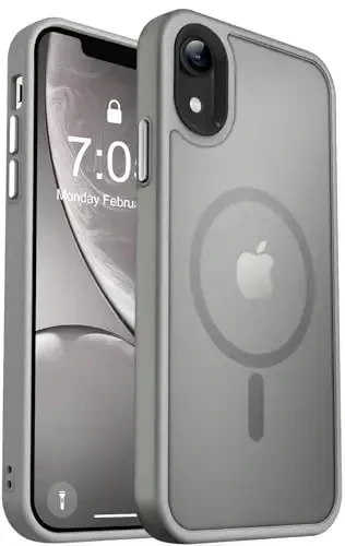 MOCCA Strong Magnetic for iPhone XR Phone Case, [Compatible with Magsafe][Mil-Grade Drop Protection] Slim Thin Translucent Matte Protective Cover Case for iPhone XR Case 6.1'', Titanium Gray - MOCCA
