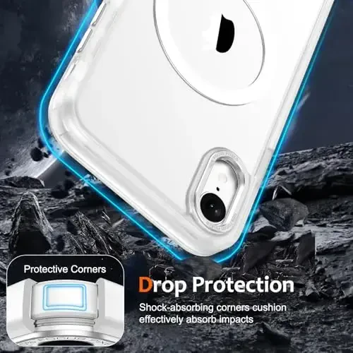 Anuck Case for iPhone XR Case Magnetic Phone Case Compatible with MagSafe, Soft TPU Bumper Hard Translucent Matte Back Slim Fit Shockproof Protective Case Cover for Men Women Girls - White - 4