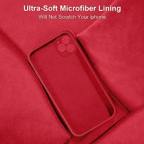 Vooii Compatible with iPhone XR Case, Upgraded Liquid Silicone with [Flat Edges] [Camera Protection] [Soft Anti-Scratch Microfiber Lining] Phone Case for iPhone 10 XR 6.1 inch - Red - 6