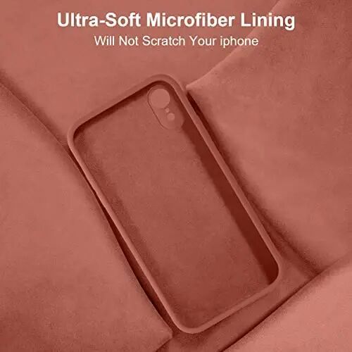 iPhone XR Kılıfı ile Uyumlu Vooii, [Düz Kenarlar] [Kamera Koruması] [Yumuşak Çizilmez Mikrofiber Astar] ile Geliştirilmiş Sıvı Silikon iPhone 10 XR 6.1 inç için Telefon Kılıfı - Karamel - VOOII