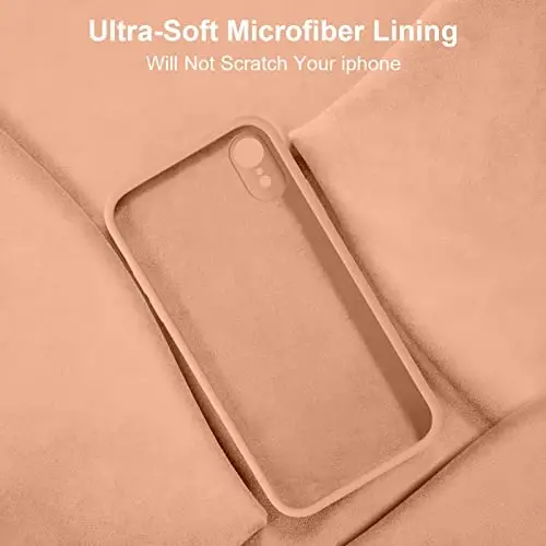 Vooii Compatible with iPhone XR Case, Upgraded Liquid Silicone with [Flat Edges] [Camera Protection] [Soft Anti-Scratch Microfiber Lining] Phone Case for iPhone 10 XR 6.1 inch - Cantaloupe - 6