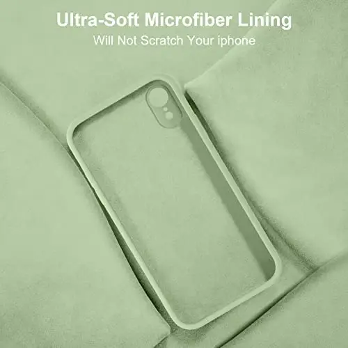 iPhone XR Kılıfı ile Uyumlu Vooii, [Düz Kenarlı] [Kamera Koruması] [Yumuşak Çizilmez Mikrofiber Astar] ile Gelişmiş Sıvı Silikon iPhone 10 XR 6.1 inç için Telefon Kılıfı - Matcha 