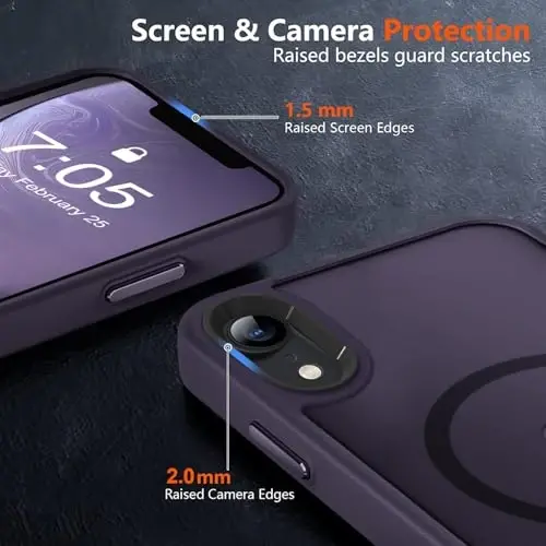 iPhone XR uchun MOCCA kuchli magnitli telefon g‘ilofi, [Magsafe bilan mos keladi][Harbiy darajadagi tushishdan himoya] Yaxlit yupqa yarim shaffof mat qoplamali himoya g‘ilofi, iPhone XR 6.1
