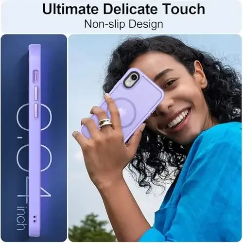 iPhone XR uchun MOCCA kuchli magnitli telefon g‘ilofi, [Magsafe bilan mos keladi][Harbiy darajadagi tushishdan himoya] Yengil nozik yarim shaffof mat qoplamali himoya g‘ilofi iPhone XR 6.1'' uchun, och binafsha - 6