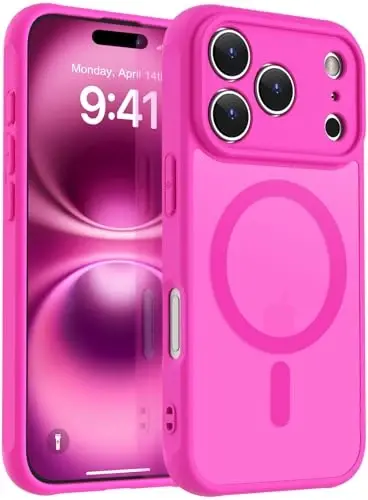 iPhone XR uchun MOCCA kuchli magnitli telefon g'ilofi, [Magsafe bilan mos keladi][Harbiy darajadagi tushishdan himoya] Yupqa tiniq mat himoya g'ilofi iPhone XR Case 6.1'' uchun, Hot Pink 