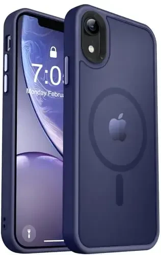 iPhone XR uchun MOCCA kuchli magnitli telefon qutisi, [Magsafe bilan mos] [Harbiy darajadagi tushishdan himoya] Yupqa yarim shaffof mat himoya qopqog'i iPhone XR Case 6.1'' uchun, to'q ko'k 