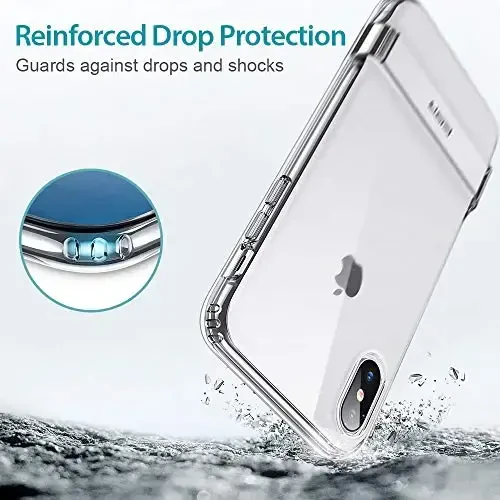 iPhone Xs Max uchun ESR metall tayanchli g'ilof, [Vertikal va Gorizontal Tayanch] [Kuchsaytirilgan Tushishdan Himoya] iPhone 6,5 dyuym (2018) uchun moslashuvchan yumshoq TPU (Jelly Clear) - 5