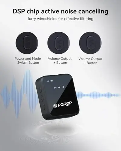 PQRQP 3 in 1 Microphone for iPhone/Android/Camera, Wireless Microphones, 328ft Transmission, 18H Battery Life, Mini Microphone for Record Interview, Vlogs, Tiktok - PQRQP (1)