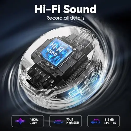 Gamiity Wireless Lavalier Microphone for iPhone/Android/Camera/PC/Laptop, Lightning/USB-C/Plug Mini Lapel Microphone Wireless, Hi-Fi Audio, Noise Cancellation for Video Recording, Streaming - Black - 5