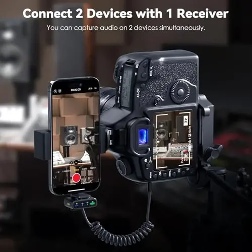 Gamiity Wireless Lavalier Microphone for iPhone/Android/Camera/PC/Laptop, Lightning/USB-C/Plug Mini Lapel Microphone Wireless, Hi-Fi Audio, Noise Cancellation for Video Recording, Streaming - Black - 2