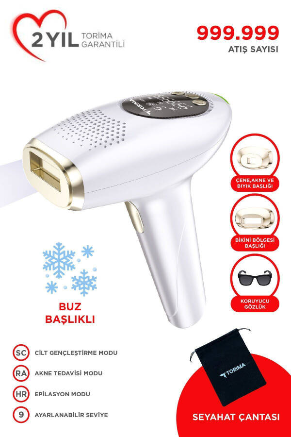 IPL Ice Laser Hair Removal 999,999 Shots Automatic/Manual Touch Screen Painless Body Device - 9