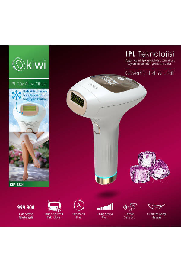 IPL Ice Laser Hair Removal Device Automatic Face, Body, Sensitive Area Use 999,900 Shots 6834 - 1