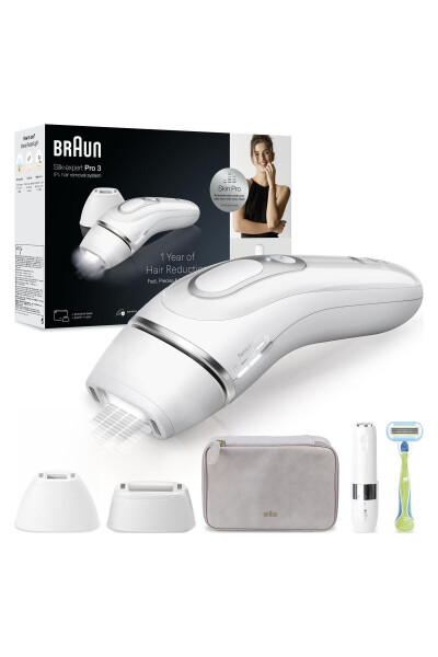 IPL Silk·expert Pro 3, Hair Removal at Home, Bag, Venus Razor, with 2 Heads, PL3136 - BRAUN