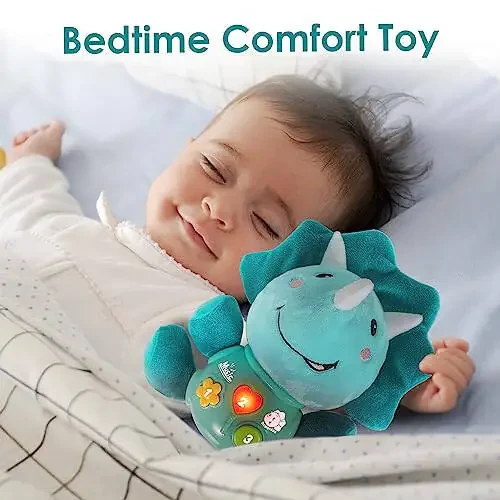 iPlay, iLearn Baby Dinosaur Musical Toys, Newborn Boys Soft Dino Plush Stuffed Animal, Infant Light Up Music Time, 1st Easter Basket Stuffer Birthday Gift 0 1 2 3 6 9 12 18 Month Age 1-3 Toddlers Girl - 6