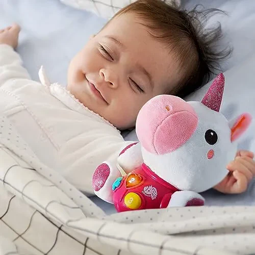 iPlay, iLearn Baby Unicorn Musical Toys, Newborn Girls Soft Plush Stuffed Animal, Infant Light Music Set, 1st Birthday Shower Gift Easter Basket Stuffer 0 1 3 6 9 12 18 Months 1 2 Year Old Toddler Boy - 6