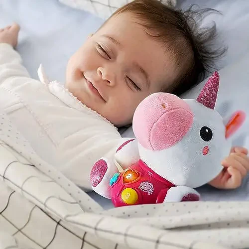 iPlay, iLearn Baby Unicorn Musical Toys, Newborn Girls Soft Plush Stuffed Animal, Infant Light Music Set, 1st Birthday Shower Gift Easter Basket Stuffer 0 1 3 6 9 12 18 Months 1 2 Year Old Toddler Boy - 6