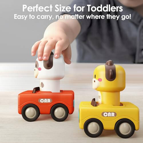 iPlay, iLearn Press to Go Car Toys for Toddlers 1-3, Baby Animal Racing Cars, Infant Play Vehicle Set, Baby Push Go Friction Car Toys for 6-9-12-18 Months, 1st Birthday Gifts for 1-2 Years Old Boys - 5
