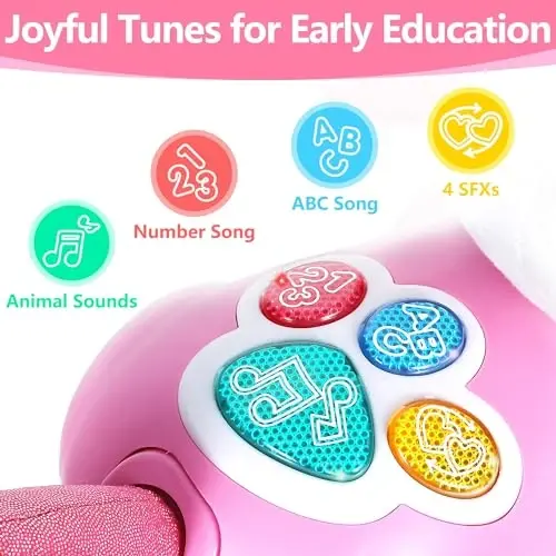 iPlay, iLearn Unicorn Baby Musical Toy, Infant Crawling Toys for 6-9 9-12 12-18 Month, Baby Tummy Time Toddler Musical Light Toy for Age 0-2, 1 Year Old Boys Girls 1st Birthday Gift - Unicorn - 4