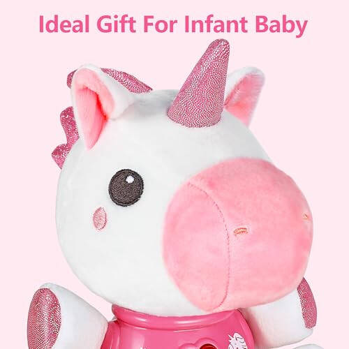 iPlay, iLearn Chaqaloq Unicorn Musiqi O'yinchoqlari, Yangi Tug'ilgan Qizlar uchun Yumshoq Plush To'ldirilgan Hayvon, Go'dak Yengil Musiqa To'plami, 1-Tug'ilgan Kun Dush Hediyasi Pasxa Savati To'ldirgichi 0 1 3 6 9 12 18 Oy 1 2 Yoshli Go'dak Bola - 1