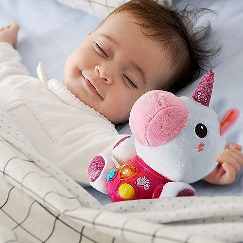 iPlay, iLearn Chaqaloq Unicorn Musiqi O'yinchoqlari, Yangi Tug'ilgan Qizlar uchun Yumshoq Plush To'ldirilgan Hayvon, Go'dak Yengil Musiqa To'plami, 1-Tug'ilgan Kun Dush Hediyasi Pasxa Savati To'ldirgichi 0 1 3 6 9 12 18 Oy 1 2 Yoshli Go'dak Bola - 6