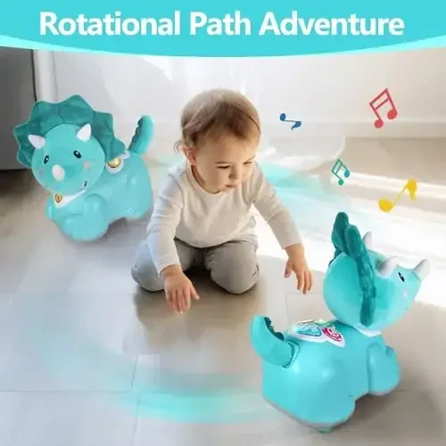 iPlay, iLearn Детские игрушки 6-12 месяцев, Ползающие игрушки для девочек 9-12 месяцев, Время на животике для младенцев, Подарок на 1 год, Музыкальные игрушки единорога для малышей 0-2 лет, Сенсорные детские игрушки с подсветкой 12-18 месяцев - 3