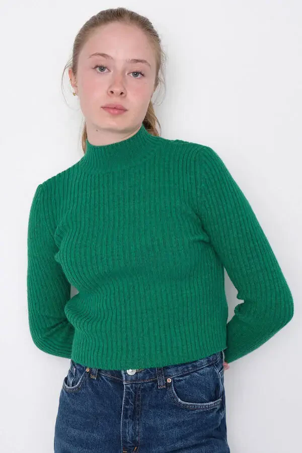 Ipli Tik Yoqali Triko Ko'ylak K3303-b6 - 3