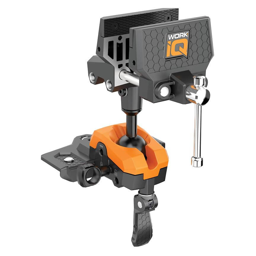 IQ Vise | 360° Articulating Bench Vise Made From Steel & Cast Aluminum w/ 8-Position Locking Ball & Socket | Woodworking Vise Handles Up To 130ft-lbs of Torque | Pipe Vise With Double Sided Jaws - 1