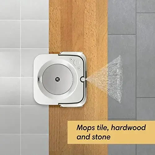 iRobot Braava Jet M6 (6110) Ultimate Robot Mop- Wi-Fi Connected, Precision Jet Spray, Smart Mapping, Works with Alexa, Ideal for Multiple Rooms, Recharges and Resumes, White - 6