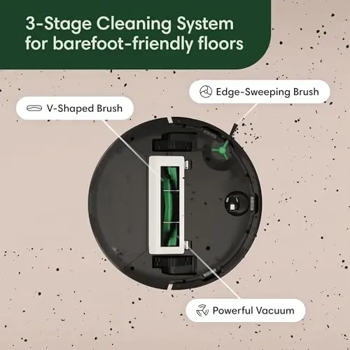 iRobot Roomba Vacuum 2 Essential Robot AutoEmpty Dock, 3 So'rish Darajasi, Oxirgi Qavat Kuzatuv Sensorlari va Yilni Dizayni (Qora) bilan - 3