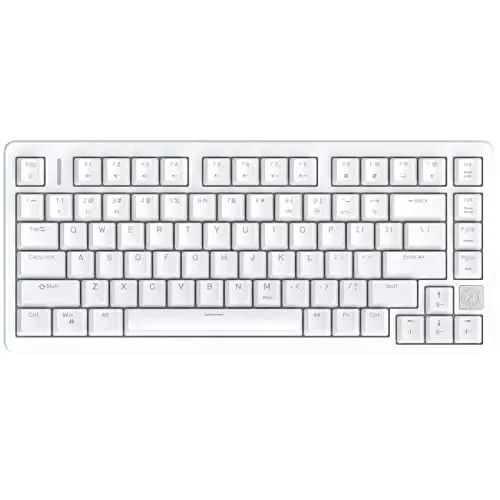 IROK FE75Pro Wireless RGB Hot Swappable Mechanical Keyboard, Three-Layer Dampening 81 Keys Gaming Keyboard, Customizable Backlit, USB-C/2.4GHz/Bluetooth- White - IROK