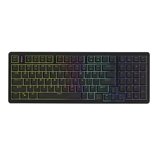 IROK FE98Pro Wireless RGB Hot Swappable Mechanical Keyboard, Three-Layer Dampening 98 Keys Gaming Keyboard, Customizable Backlit, USB-C/2.4GHz/Bluetooth- Black 