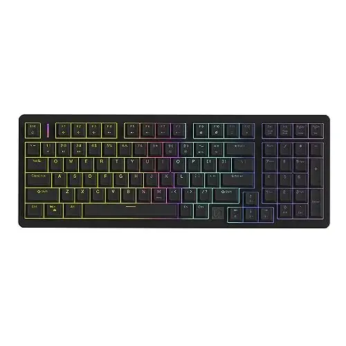 IROK FE98Pro Wireless RGB Hot Swappable Mechanical Keyboard, Three-Layer Dampening 98 Keys Gaming Keyboard, Customizable Backlit, USB-C/2.4GHz/Bluetooth- Black - 1