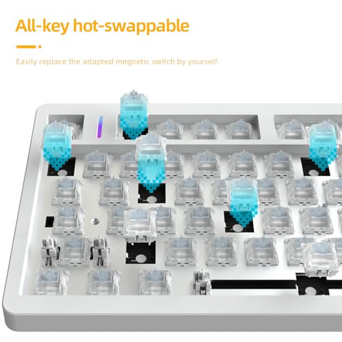 IROK ND75 Tezkor Triggeri Magnitli Kalitcha Mekanik Klaviatura TKL 75% Issiq almashtiriladigan RGB Orqa Yoritilishli Dasturlash mumkin bo'lgan Simli O'yin Klaviaturasi Win/Mac Gamer uchun - Oq - IROK (1)