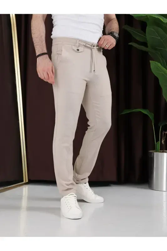 Iron-Free Gauze Fabric Jogger Pants-Cream - BASEL.CO